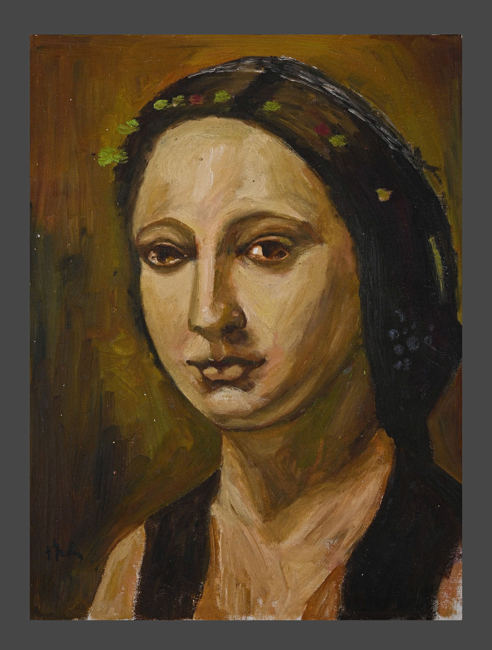 Chinese Drawing Beauty Oil Painting,Wu Zuoren Mark: Chinese Drawing Beauty Oil Painting,Wu Zuoren Mark (30 x 40cm)