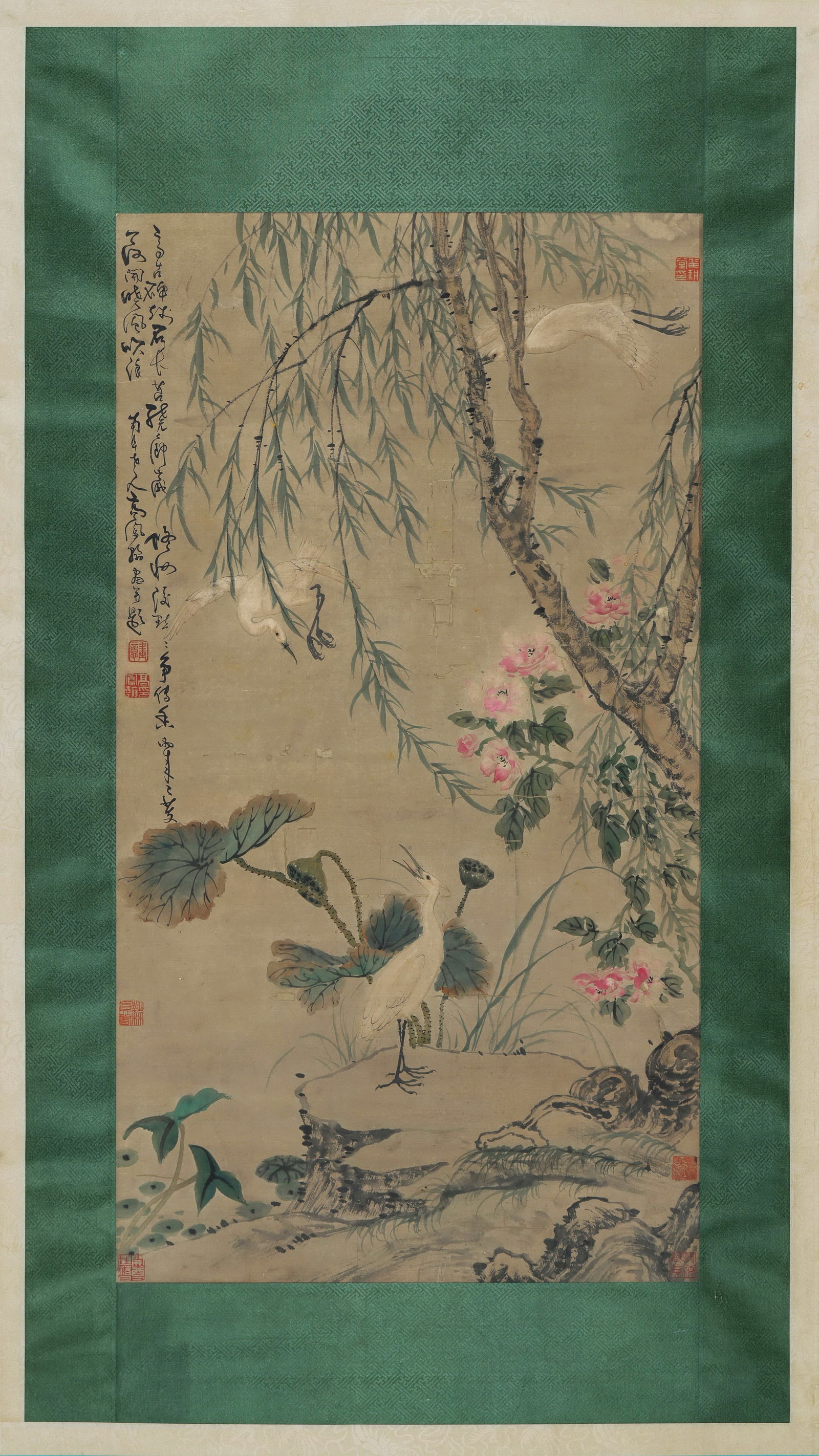 Chinese Drawing Flower and Bird Painting,Gao Fenghan Mark (1 of 9)