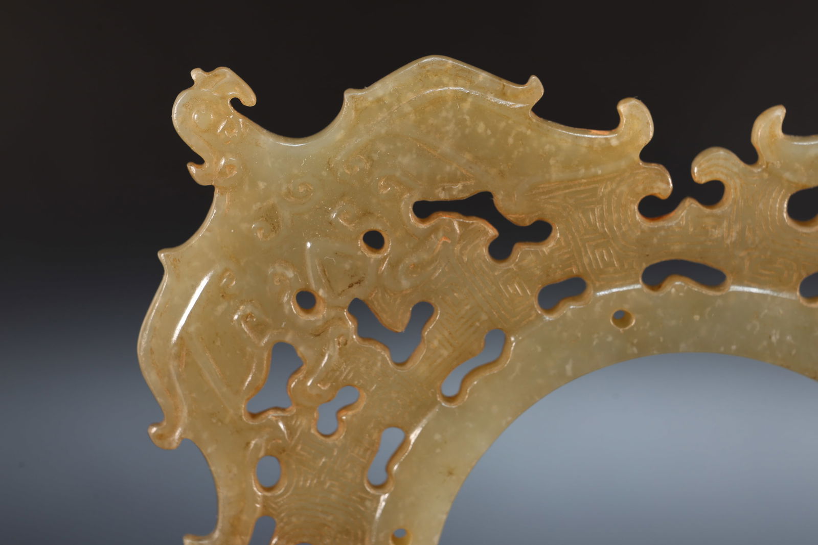 Jade Carved Bird Pattern Bi - 2