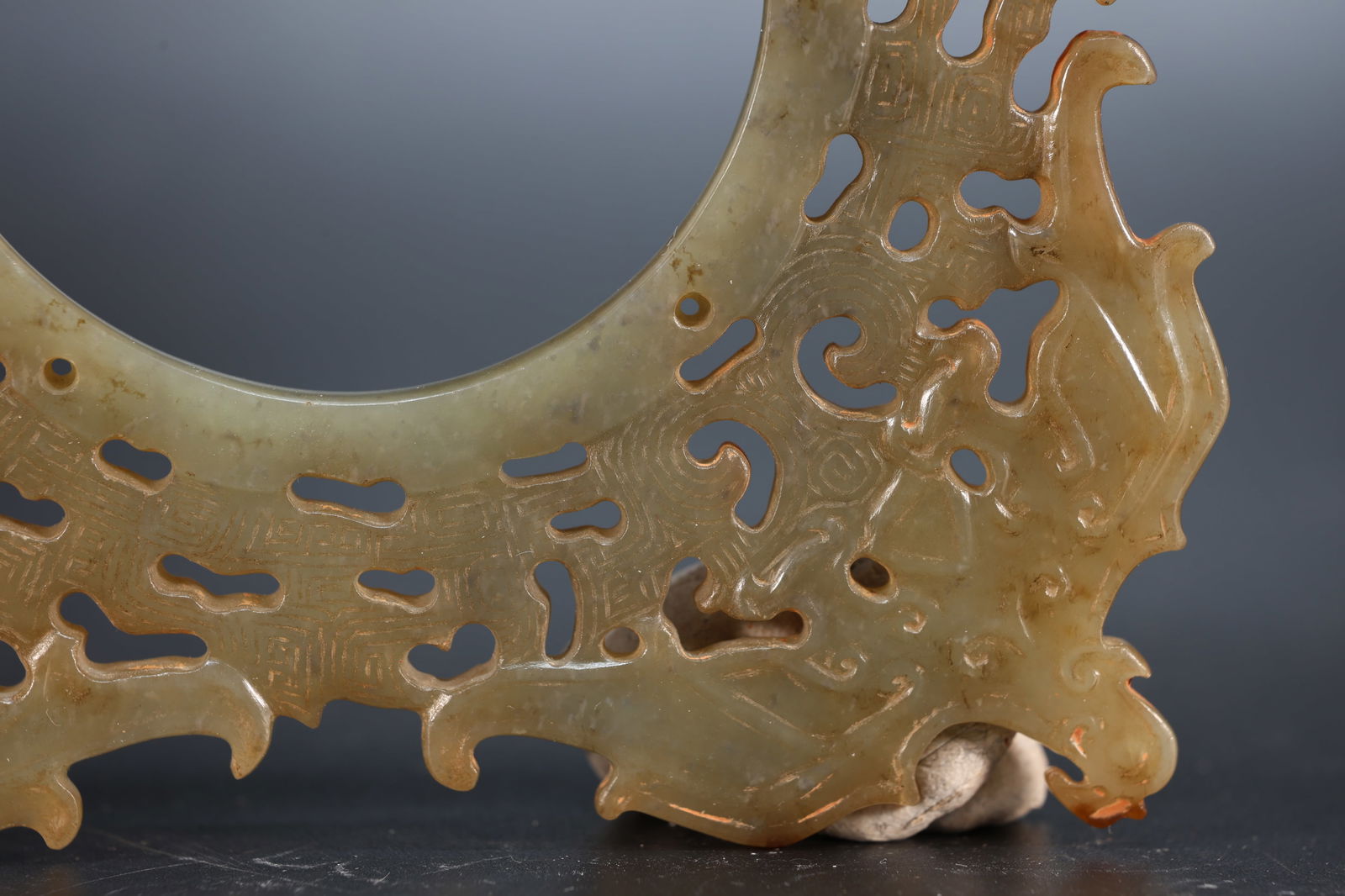 Jade Carved Bird Pattern Bi - 4