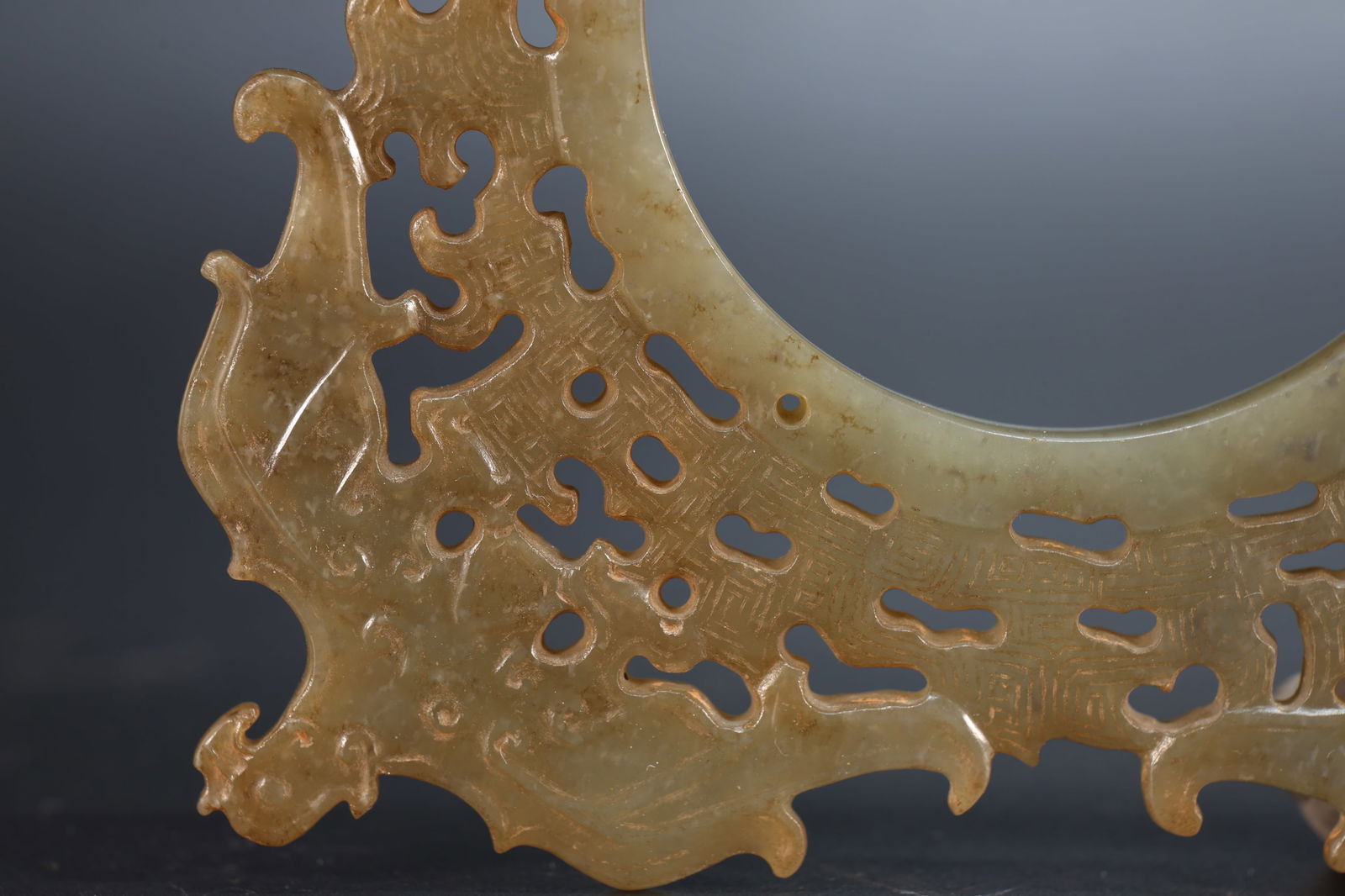 Jade Carved Bird Pattern Bi - 5