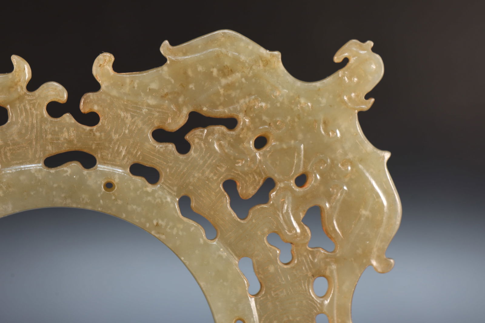 Jade Carved Bird Pattern Bi - 8