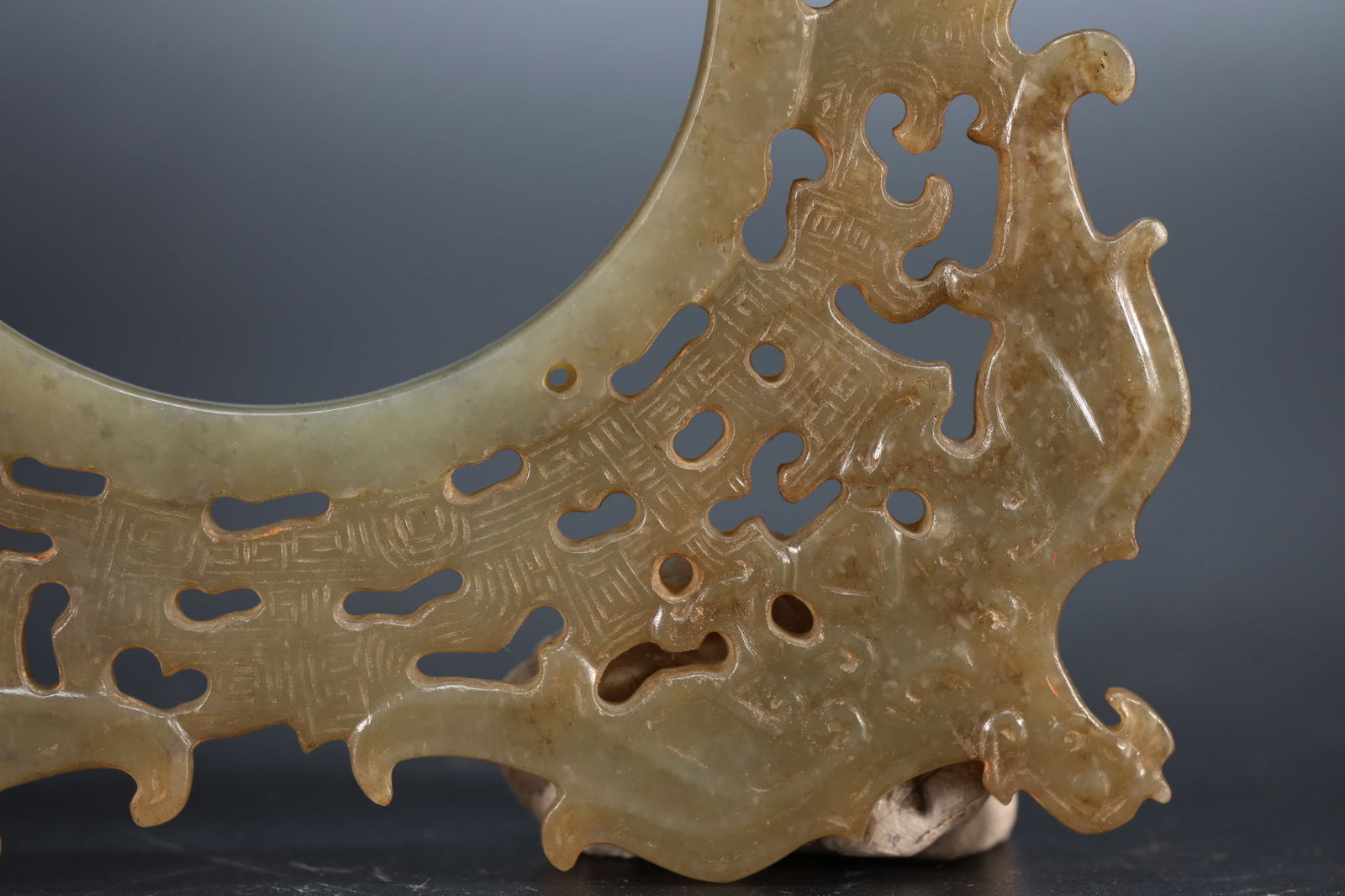 Jade Carved Bird Pattern Bi - 9