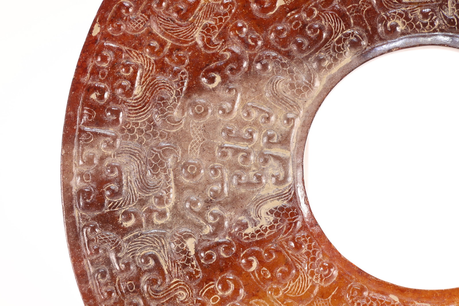 Jade Carved Dragon Pattern Bi - 5