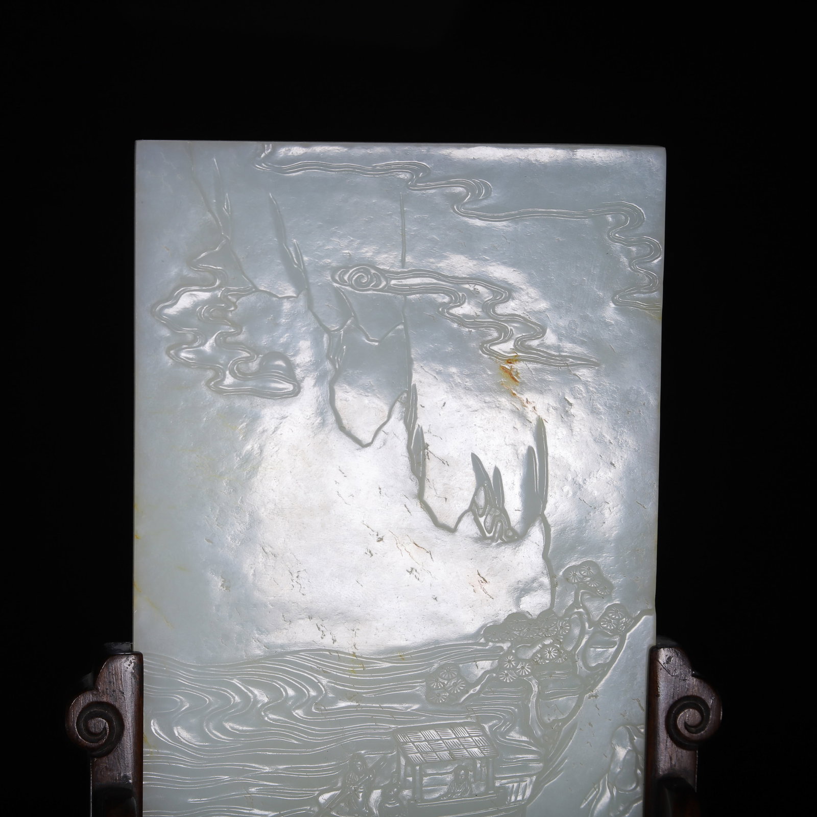 A CHINESE HETIAN JADE TABLE SCREEN - 2