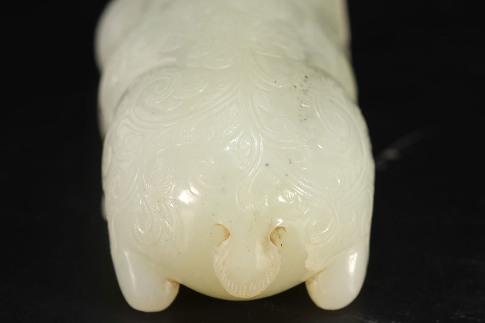 Jade Carved Flower Pattern Deer Shape Ornament - 7