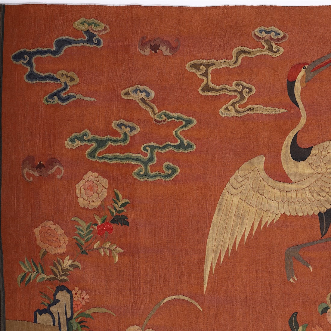 A CHINESE KESI 'CRANE AND FLOWERS' PANEL - 5