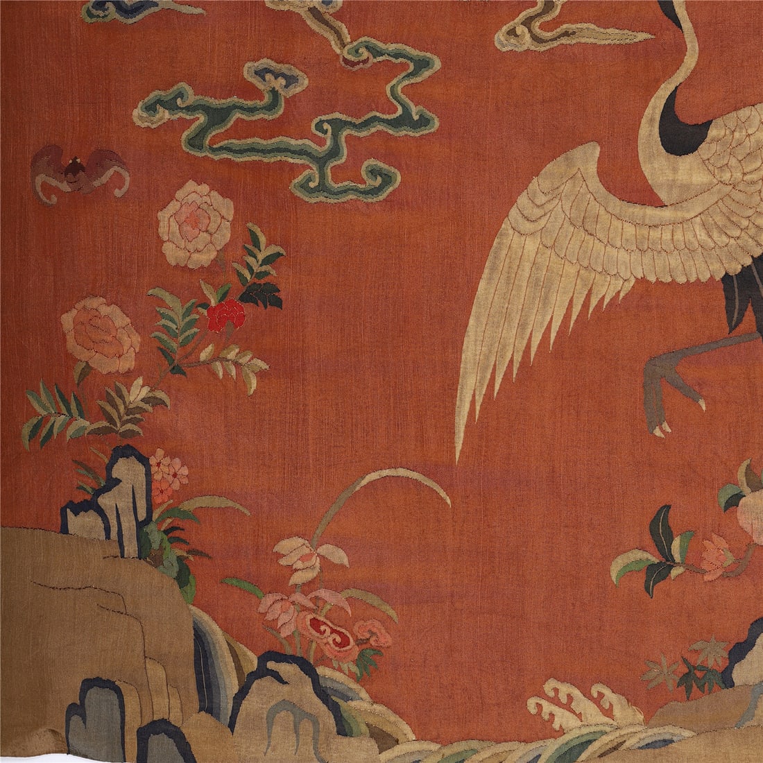 A CHINESE KESI 'CRANE AND FLOWERS' PANEL - 6