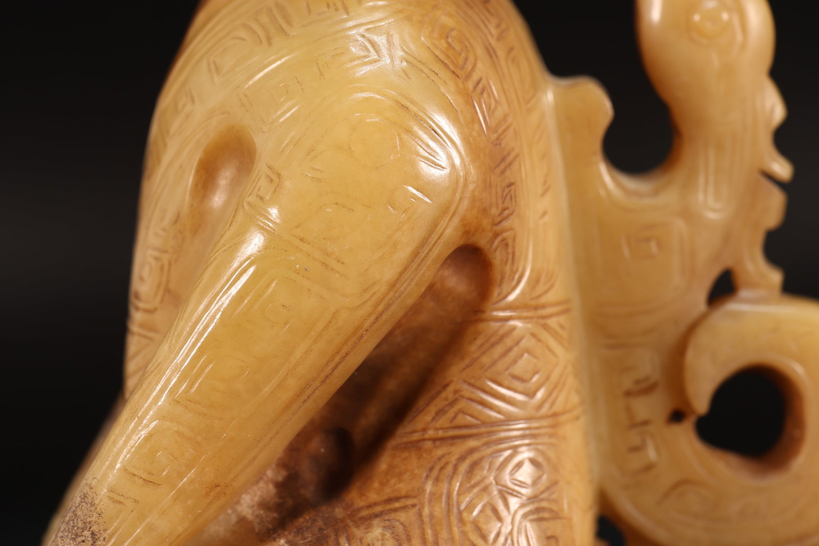 Jade Carved Beast Face Pattern Character Shape Ornament - 7