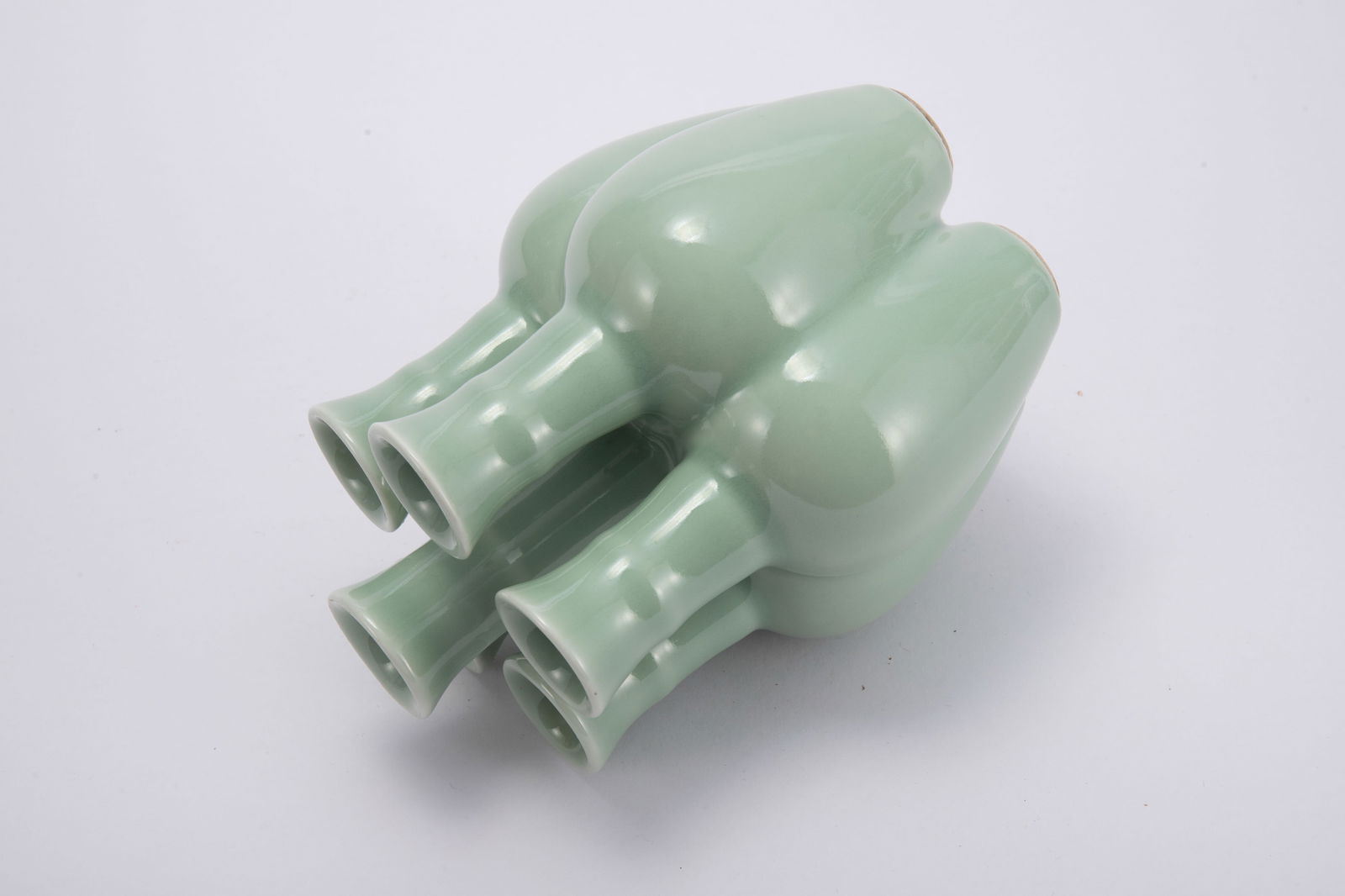 A CELADON GLAZE SIX SPROUTS VASE - 7