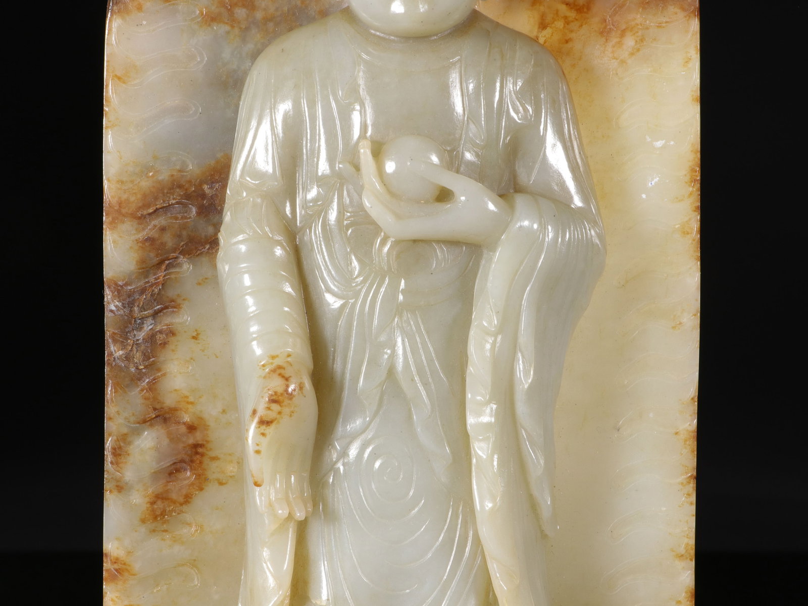 A CHINESE JADE BUDDHA FIGURE - 3