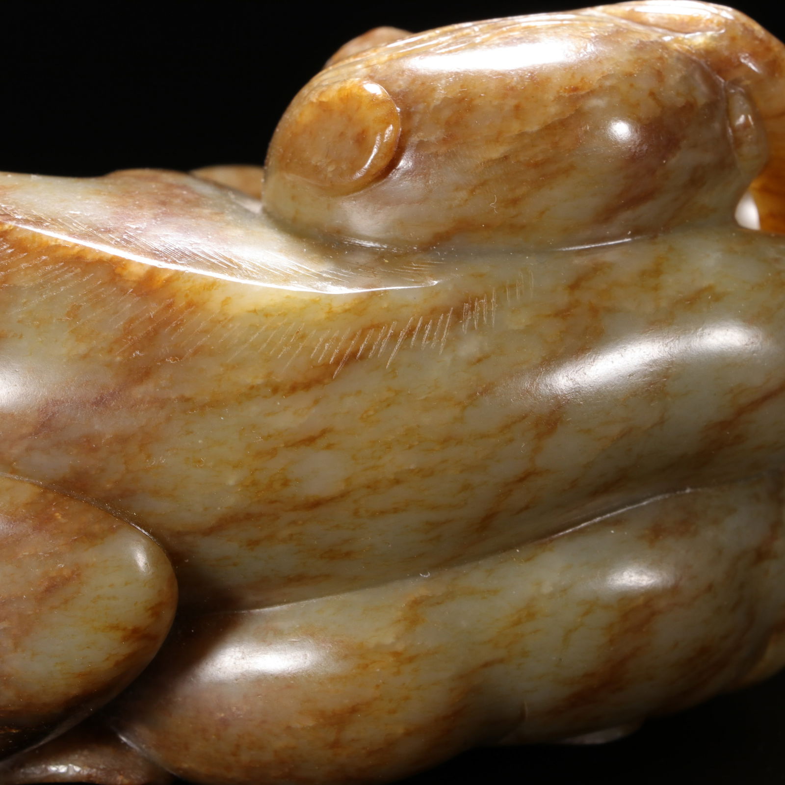 A CHINESE JADE MONKEY GROUP - 7