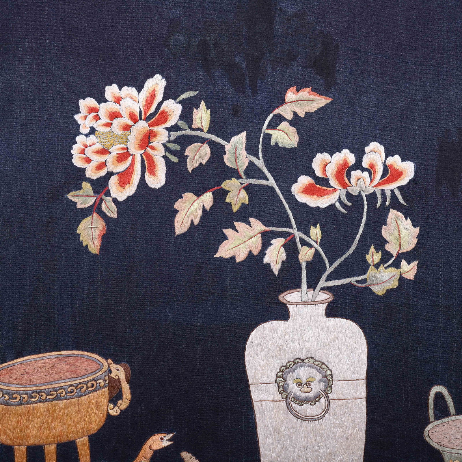 A CHINESE EMBROIDERY "BO GU" PANEL - 2