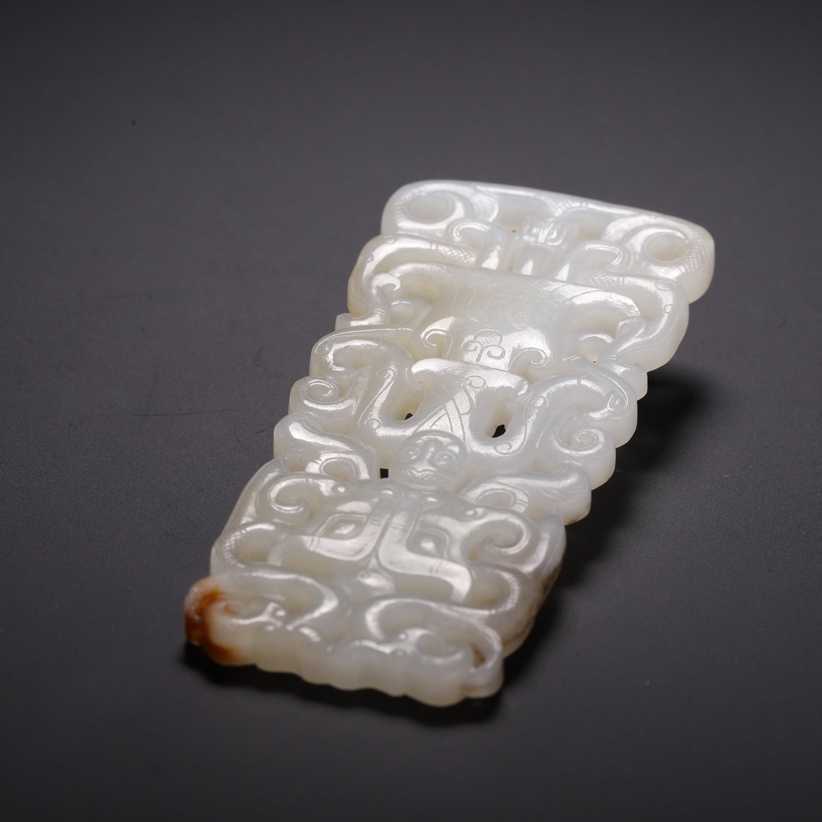 A CHINESE WHITE JADE OPENWORK PLAQUE - 9