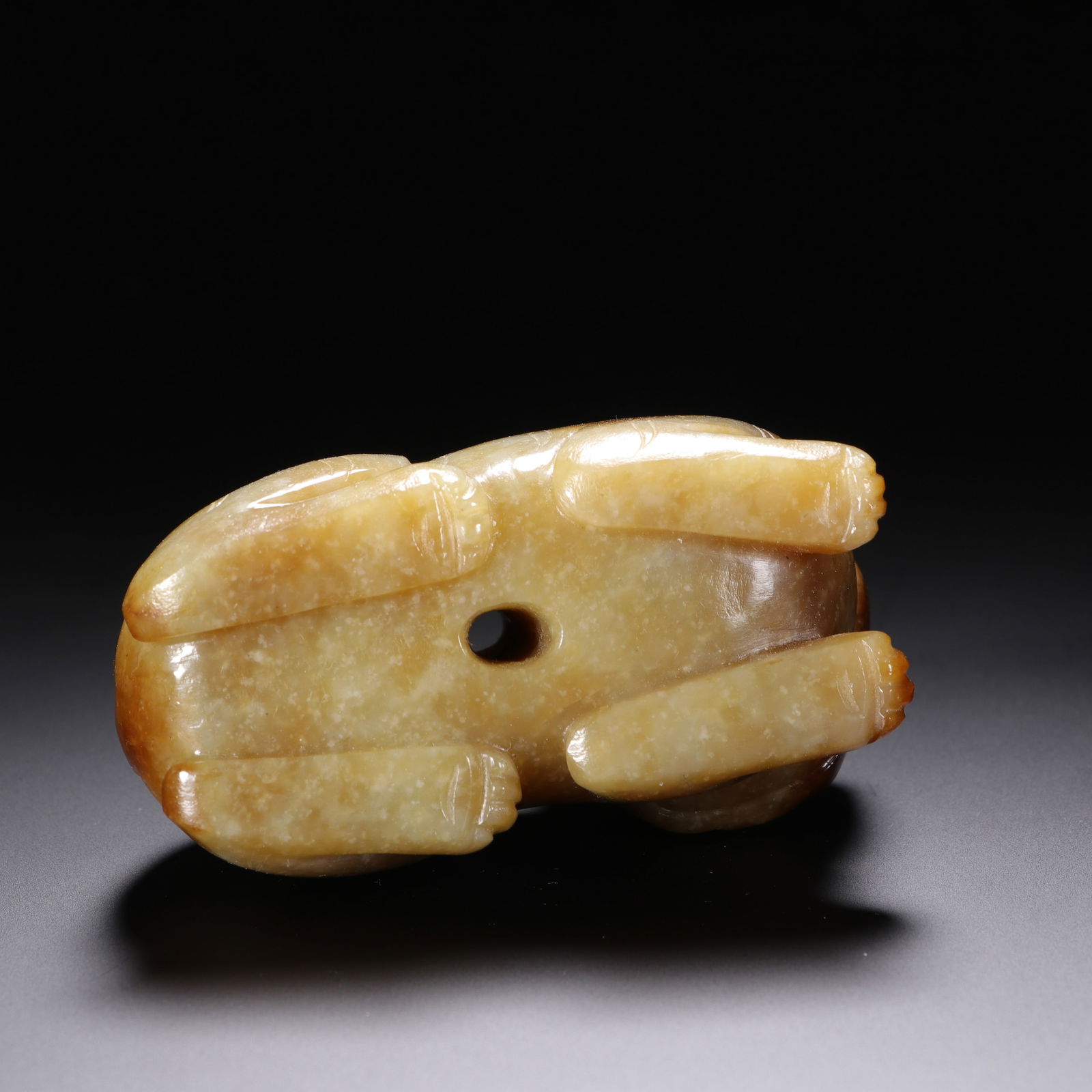 A CHINESE YELLOW JADE MYTHICAL BEAST - 8