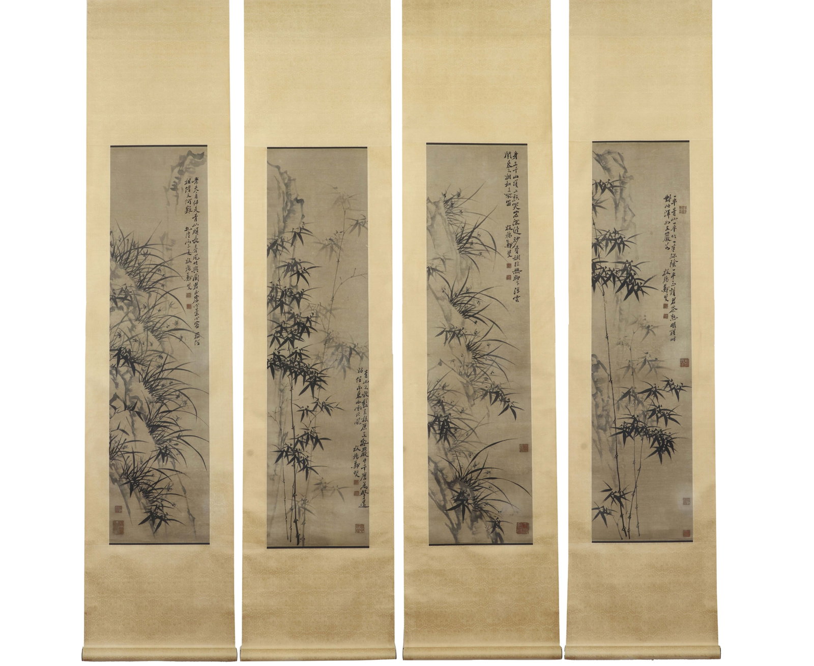 A CHINESE HAND PAINTING WITH THE MARK OFZHENG BANQIAO: A CHINESE HAND PAINTING WITH THE MARK OFZHENG BANQIAO 135*34CM