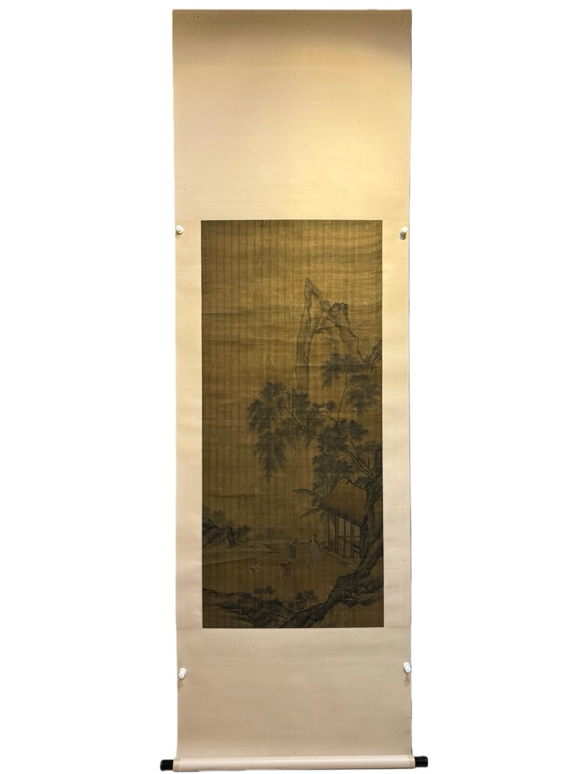 A CHINESE HAND PAINTING WITH THE MARK OF QIU ZHU (1 of 12)