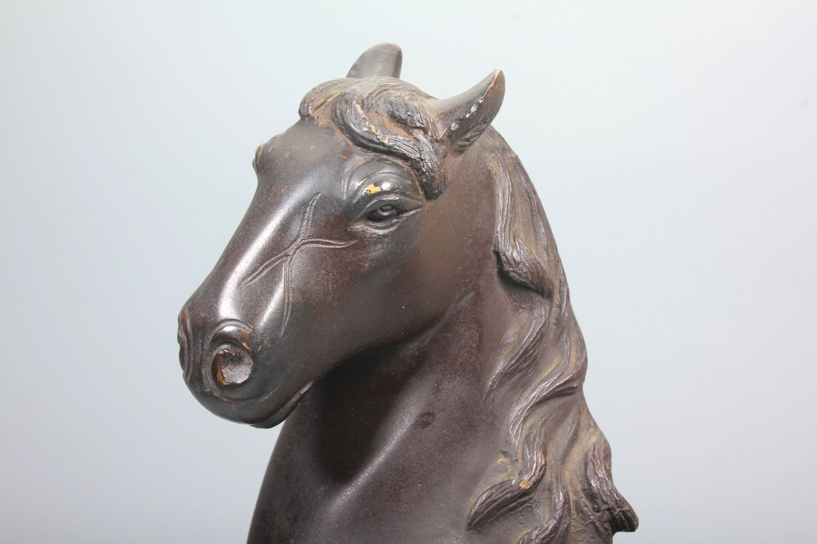A BRONZE GALLOPING HORSE - 2
