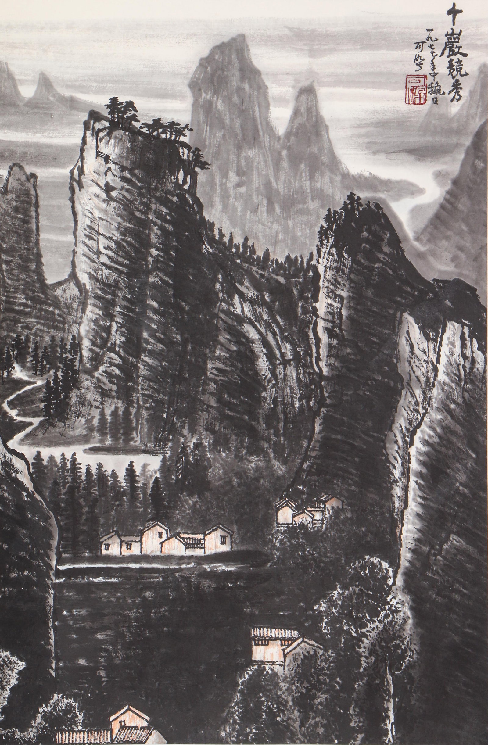 A CHINESE HAND PAINTING WITH THE MARK OF LI KERAN: A CHINESE HAND PAINTING WITH THE MARK OF LI KERAN 67*44CM