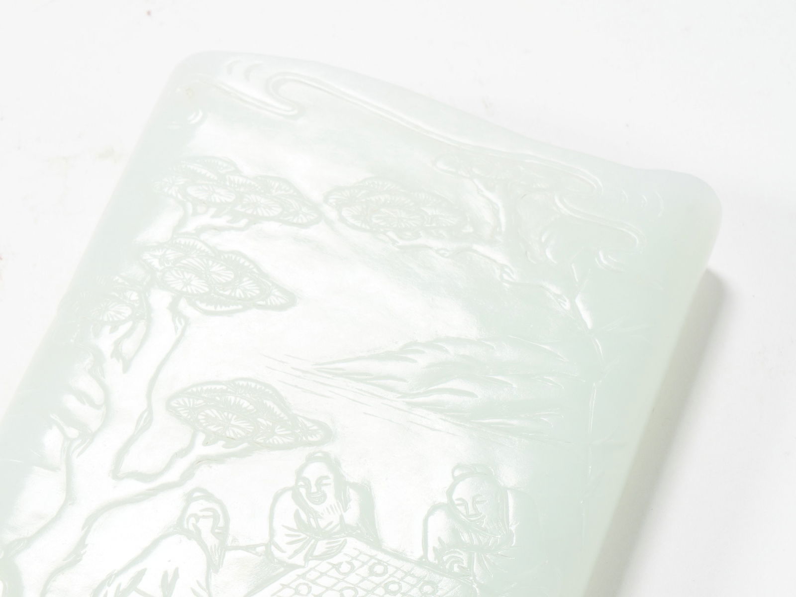 A HETIAN WHITE JADE 'CLOUD'INK BED - 3