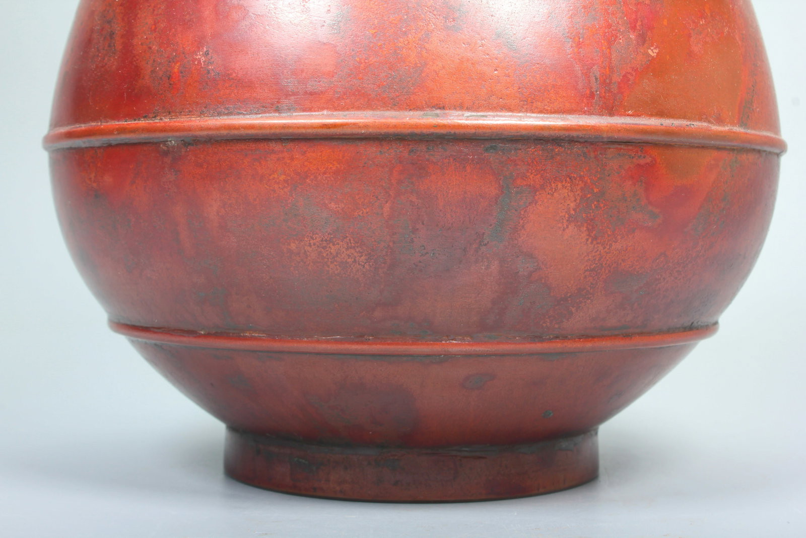 A BRONZE VASE WITH JADE SPRING SHAPE AND STRING PATTERN, MARKED QIANLONG - 5