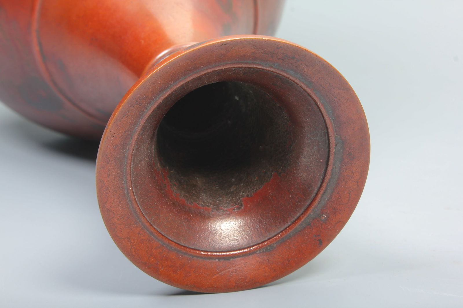 A BRONZE VASE WITH JADE SPRING SHAPE AND STRING PATTERN, MARKED QIANLONG - 7