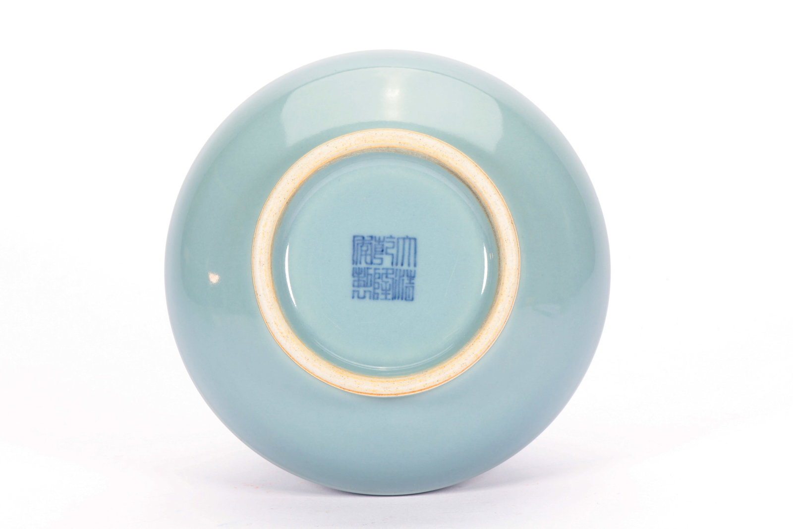 A VASE BLUE GLAZED VASE - 5