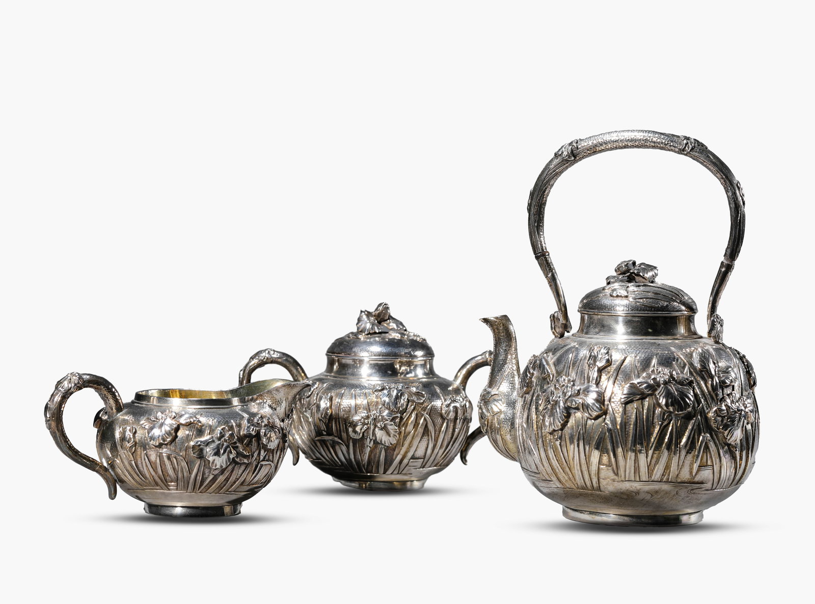 A Three-Piece Silver Teapot Set (1 of 5)