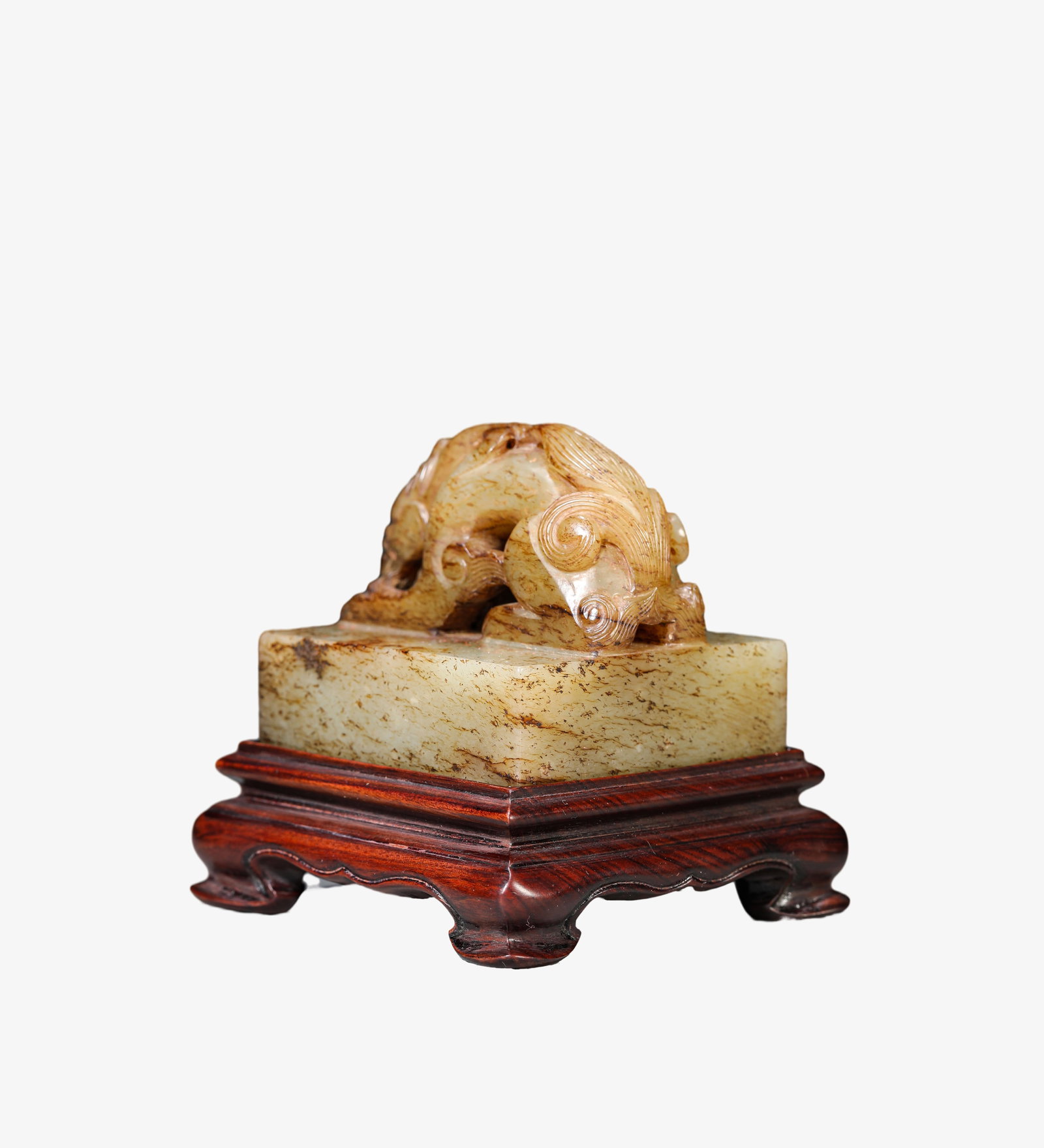 A Jade 'Beast-Form Finial' Seal - 3