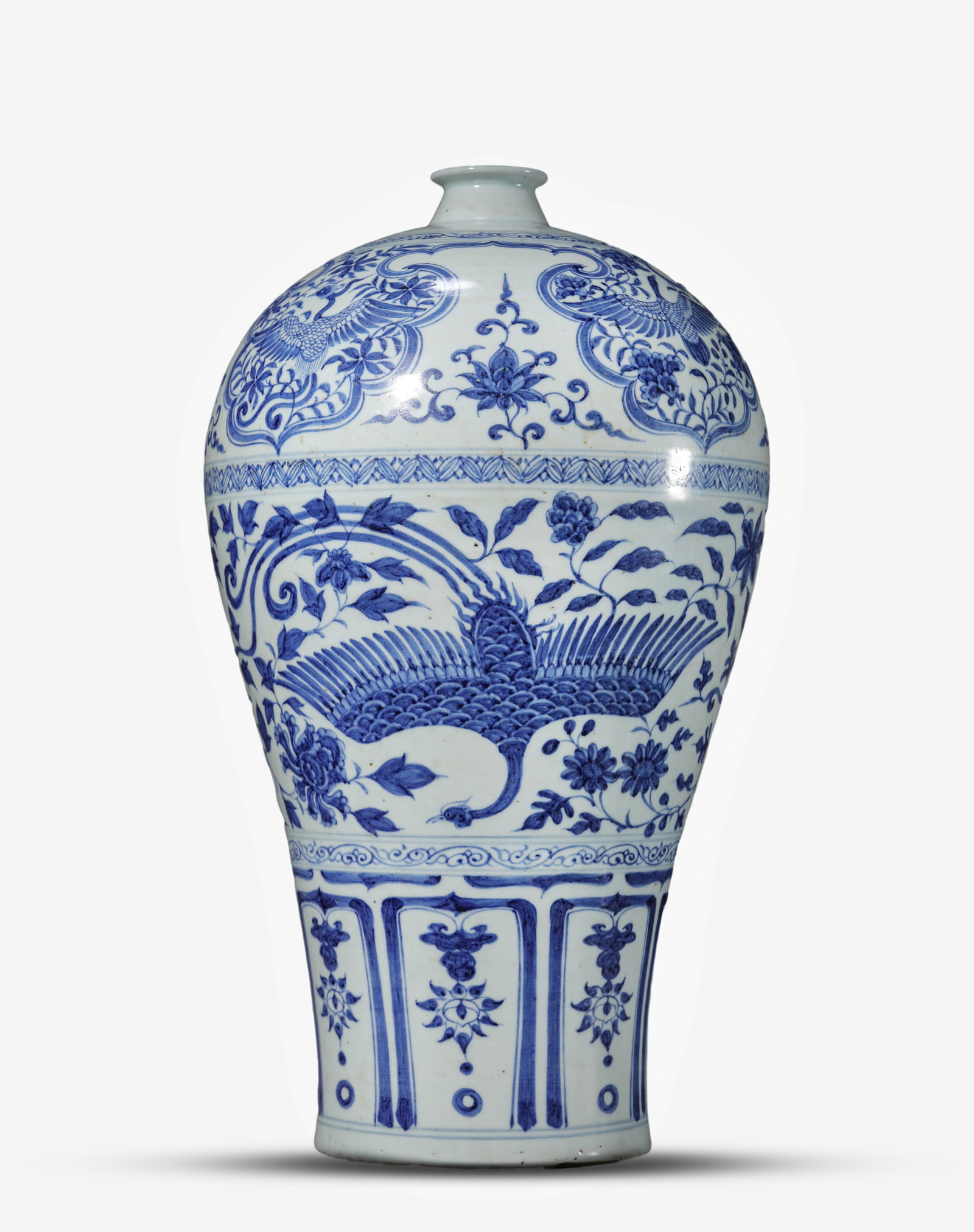 A Blue and White 'Phoenix' Meiping (1 of 3)