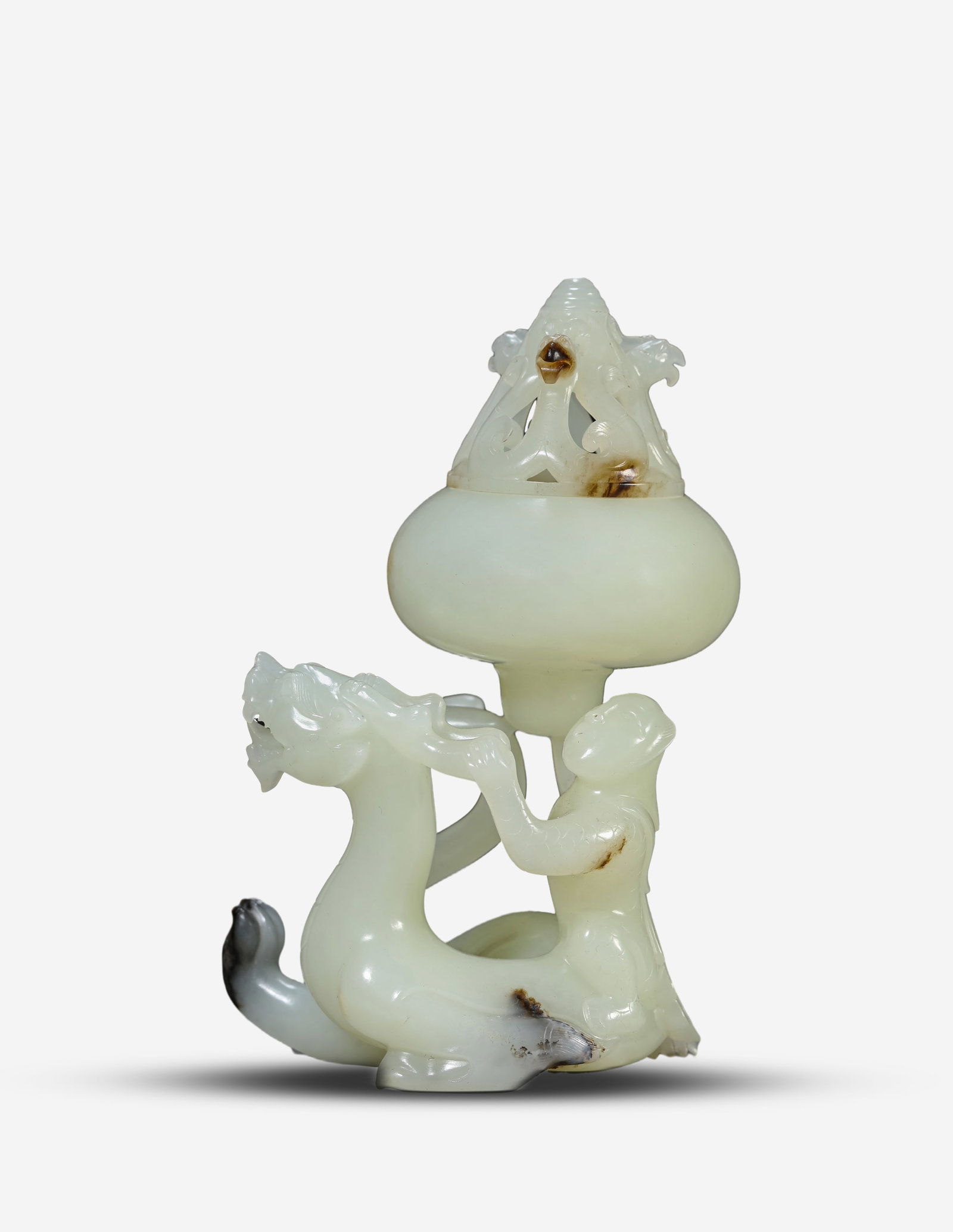 A Jade Censer: A Jade Censer (8.6 x 7.4 x 13.3cm)