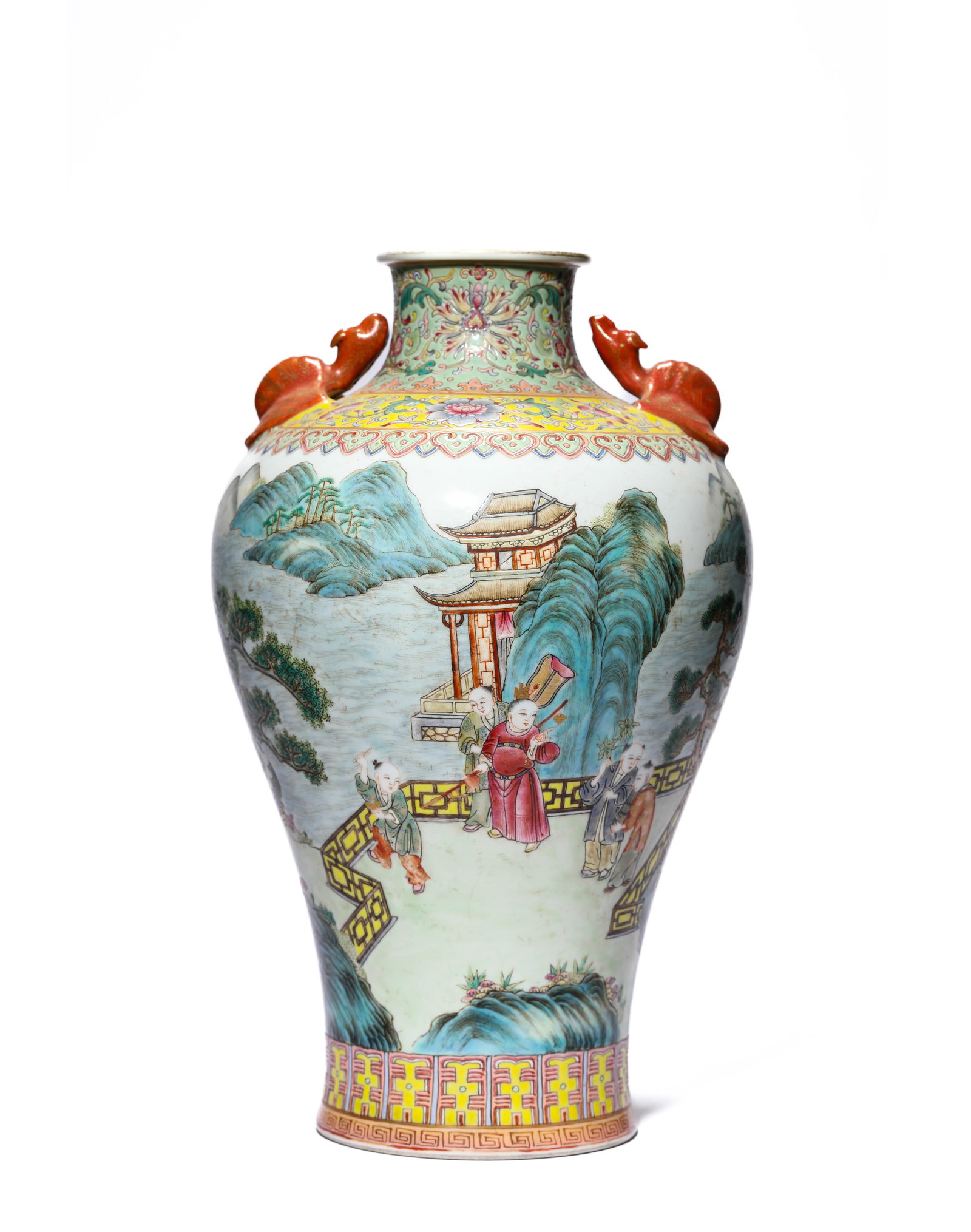 A Famille-Rose 'Children at Play' Vase: A Famille-Rose 'Children at Play' Vase (17.9 x 29.8cm)