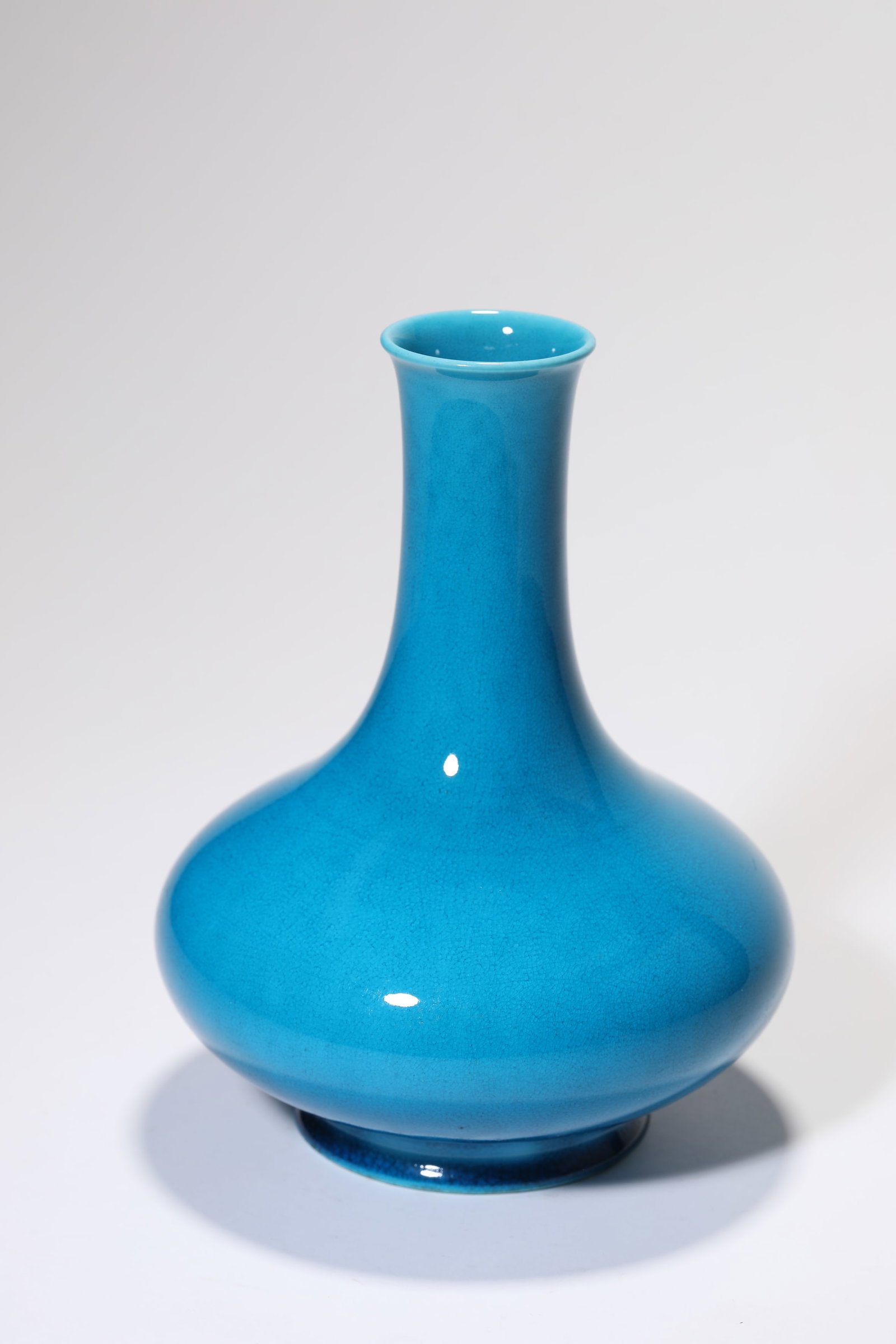 A Peacock-Blue-Glazed Vase - 2