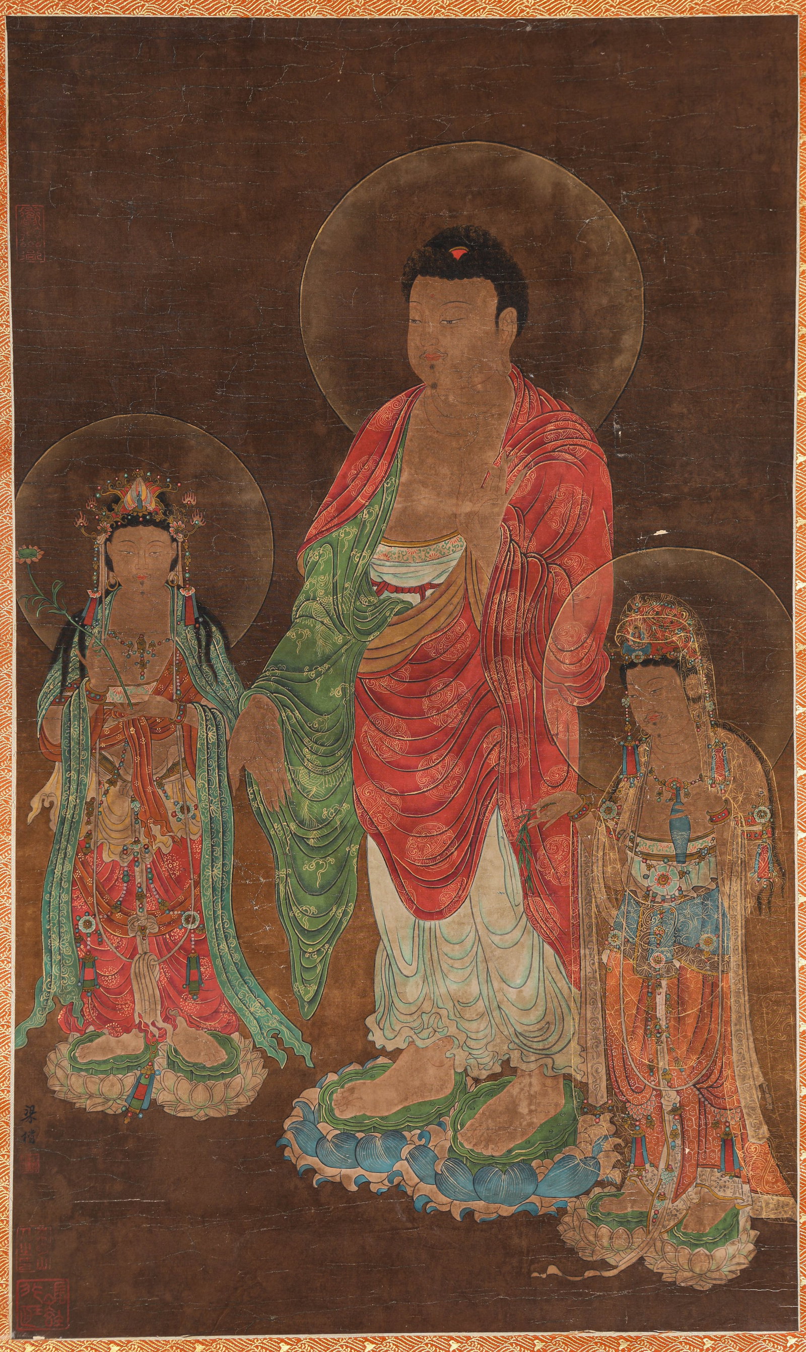 Liang Kai (act. 13th century), attributed to, Buddhas of the Three Ages: Liang Kai (act. 13th century), attributed to, Buddhas of the Three Ages (53 x 88.5cm)