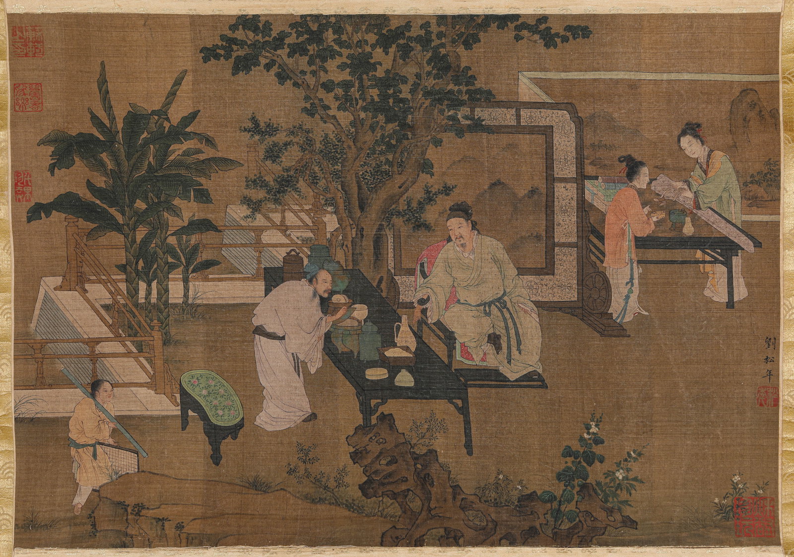 Liu Songnian (act. 1190-1230), attributed to, Figure Narrative: Liu Songnian (act. 1190-1230), attributed to, Figure Narrative (58.8 x 41cm)