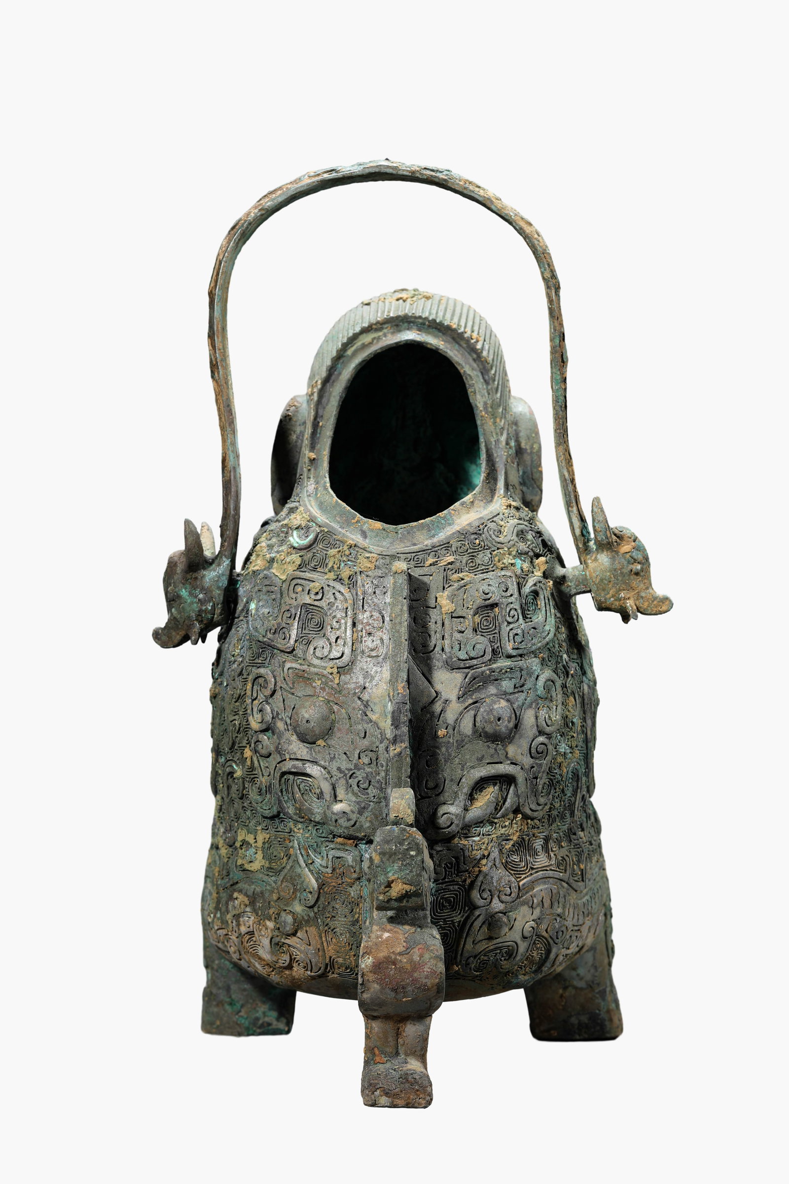 A Bronze 'Human Mask' Loop-Handled You - 3