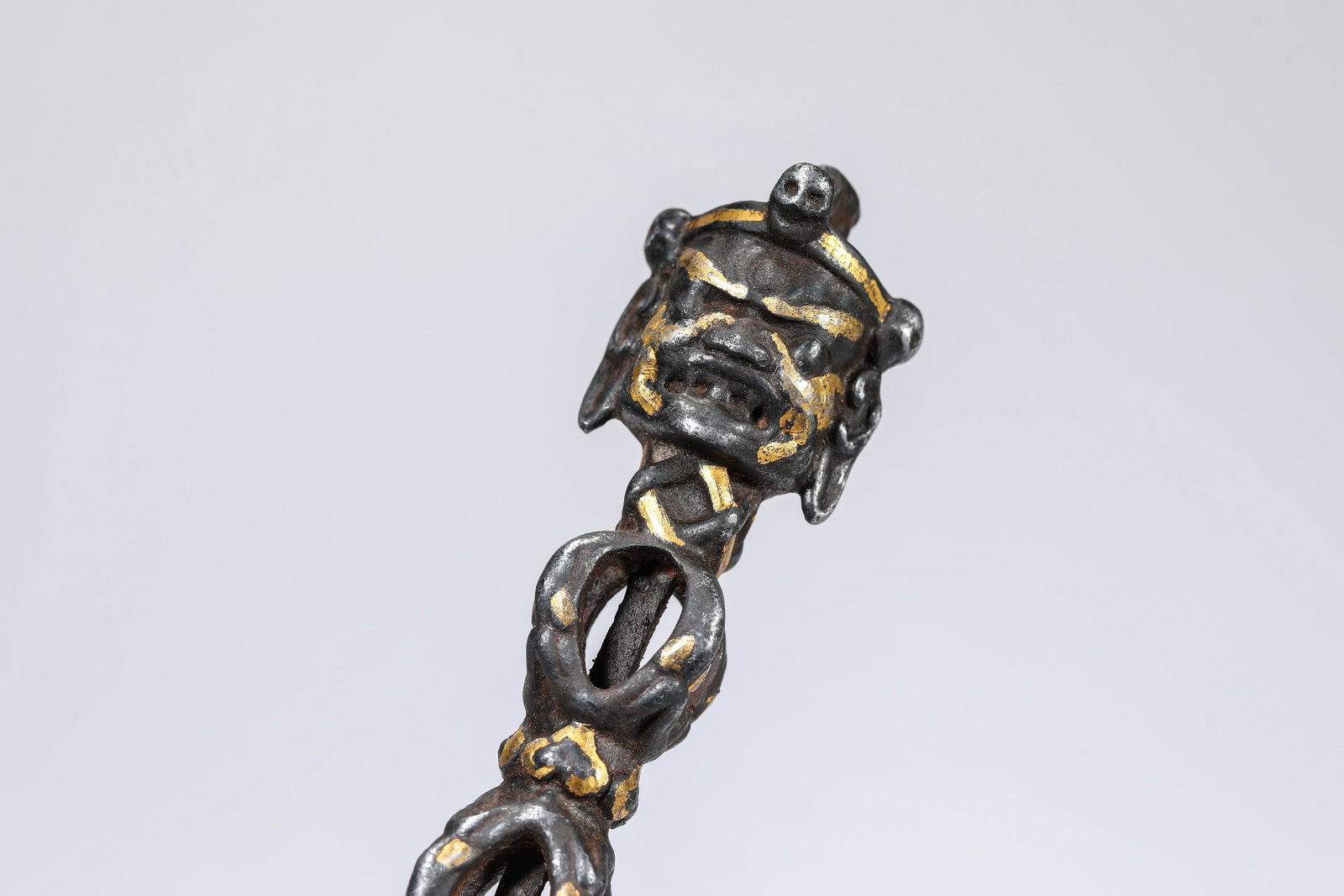 An Iron and Gold Champlevé Phurba - 3