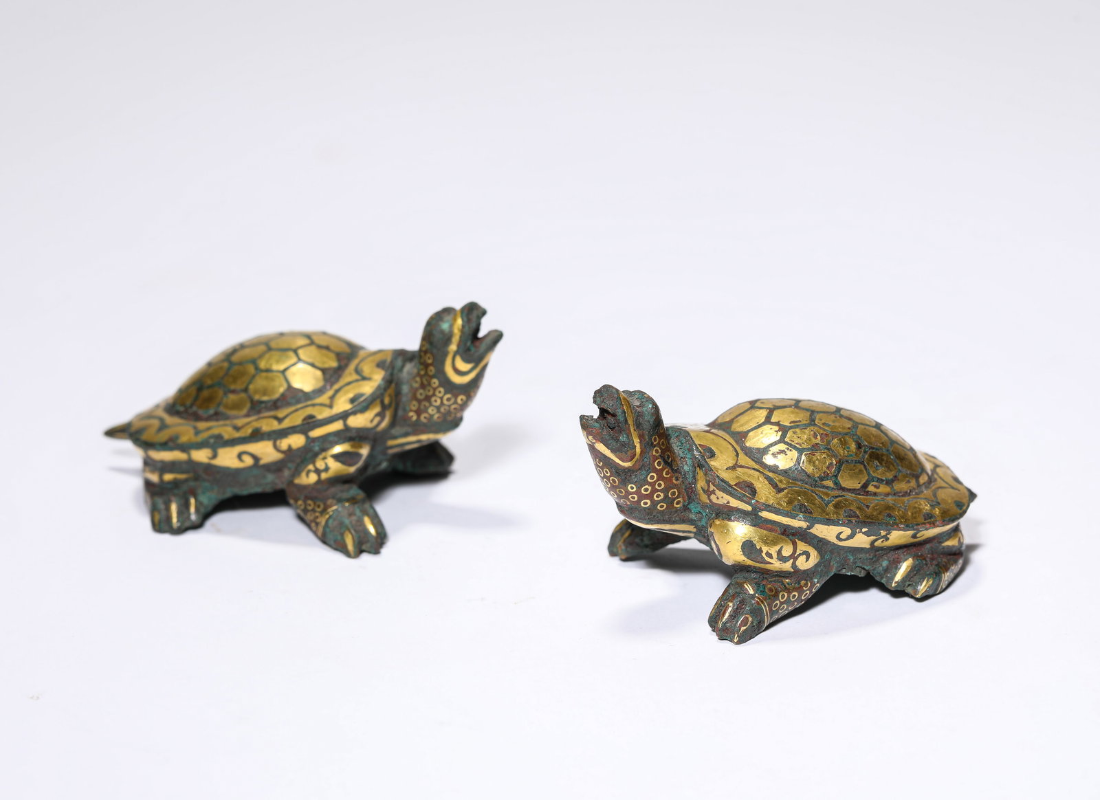 A Pair of Gold-Inlaid Bronze Turtles (1 of 7)