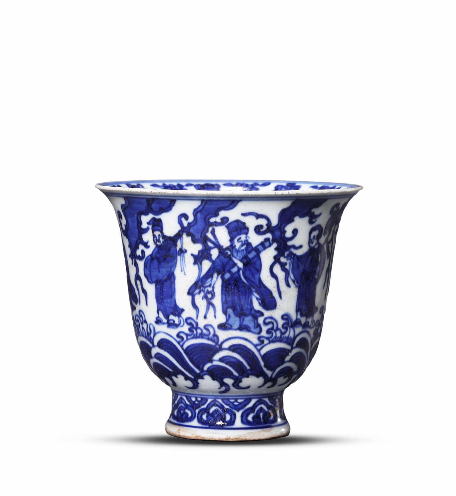 A Blue and White 'Eight Immortals Narrative' Cup (1 of 4)