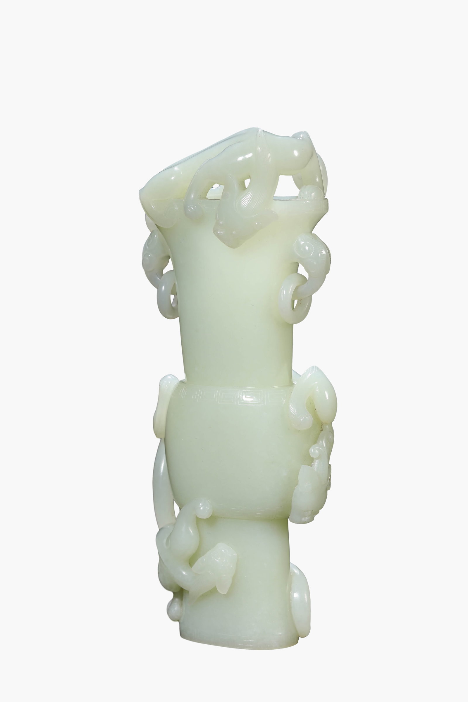 A Jade 'Chi-Dragon' Vase - 3