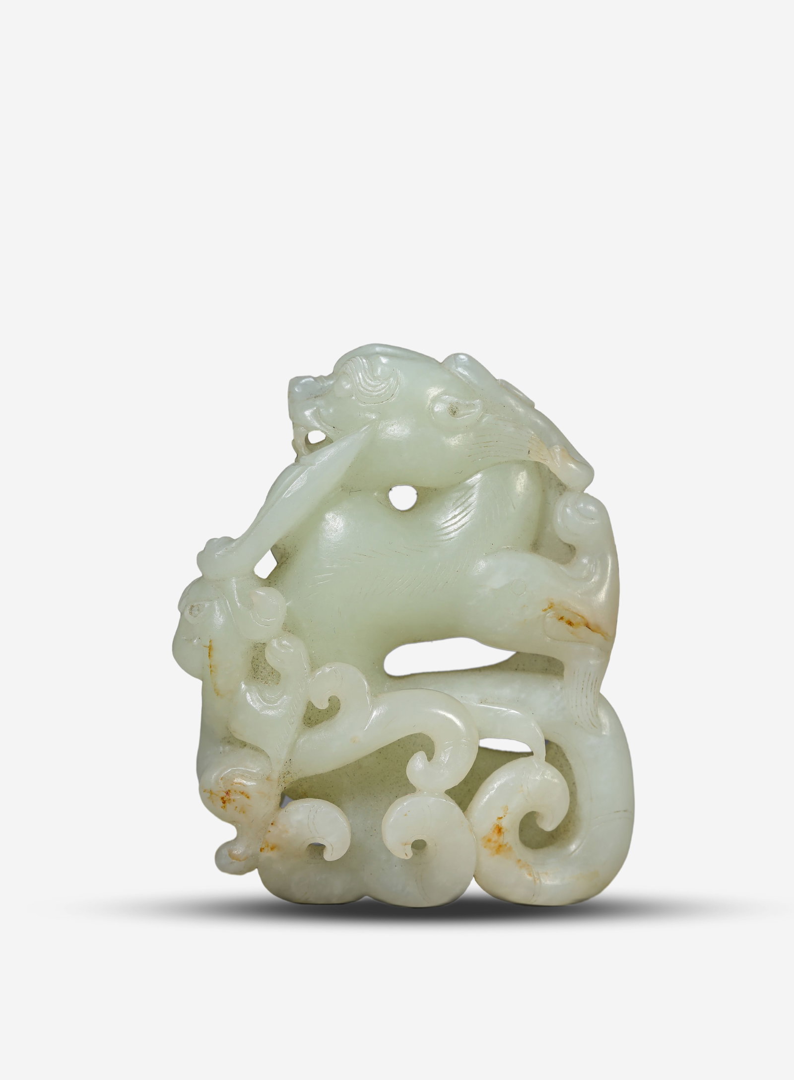 A Jade 'Dragon Instructing its Young': A Jade 'Dragon Instructing its Young' (5.3 x 2.7 x 6.6cm)