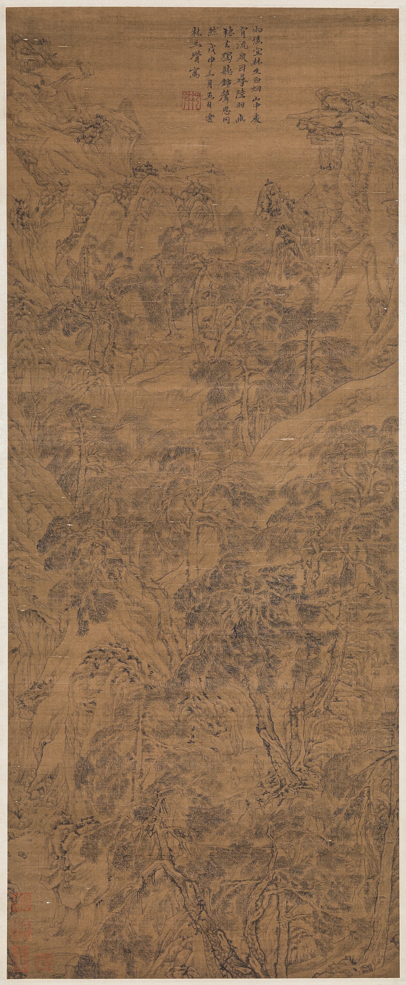 Ni Zan (1301-1374), attributed to, Landscape: Ni Zan (1301-1374), attributed to, Landscape (49 x 120cm)