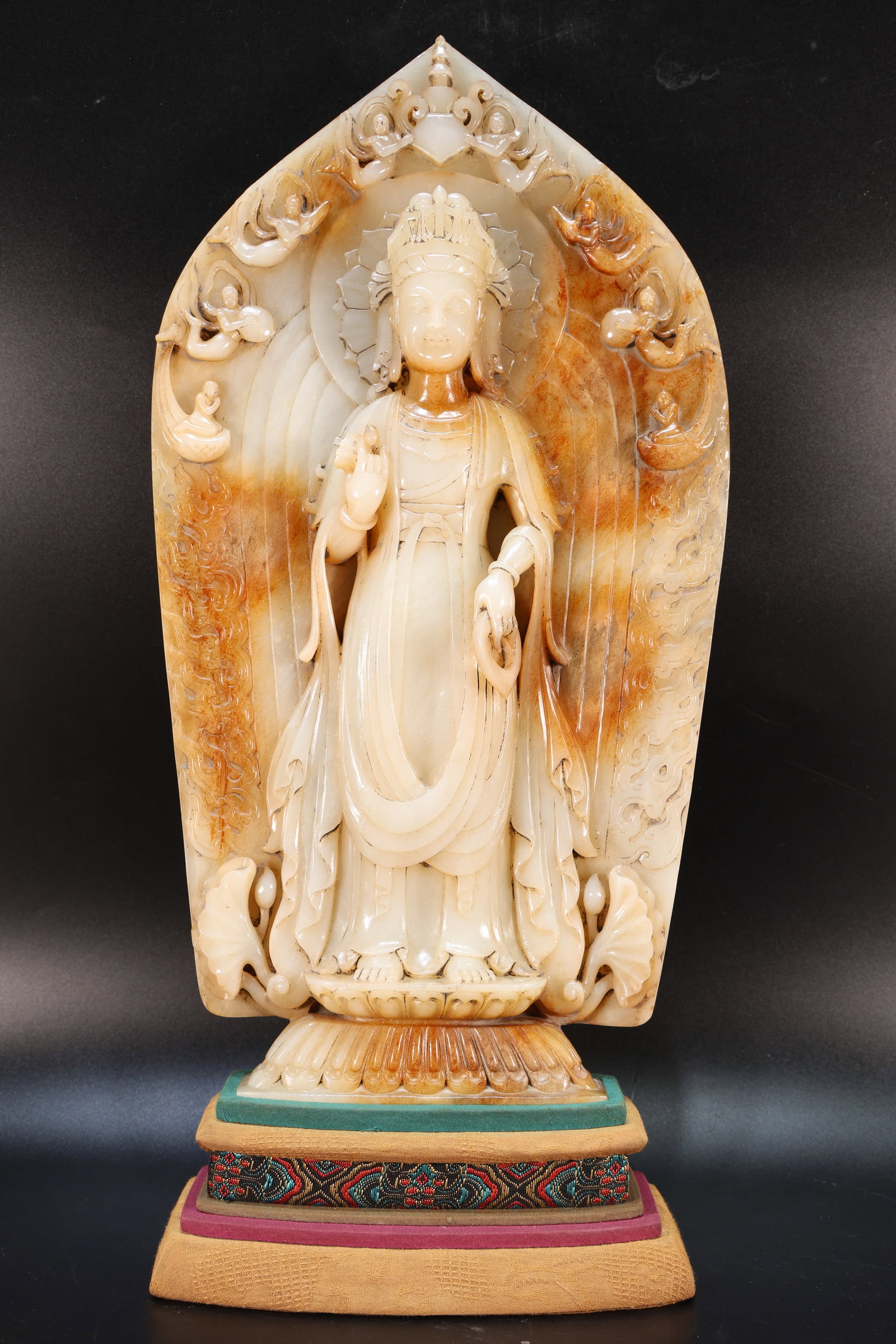 A Jade Sakyamuni Figure: A Jade Sakyamuni Figure (40 x 21.5 x 4cm)