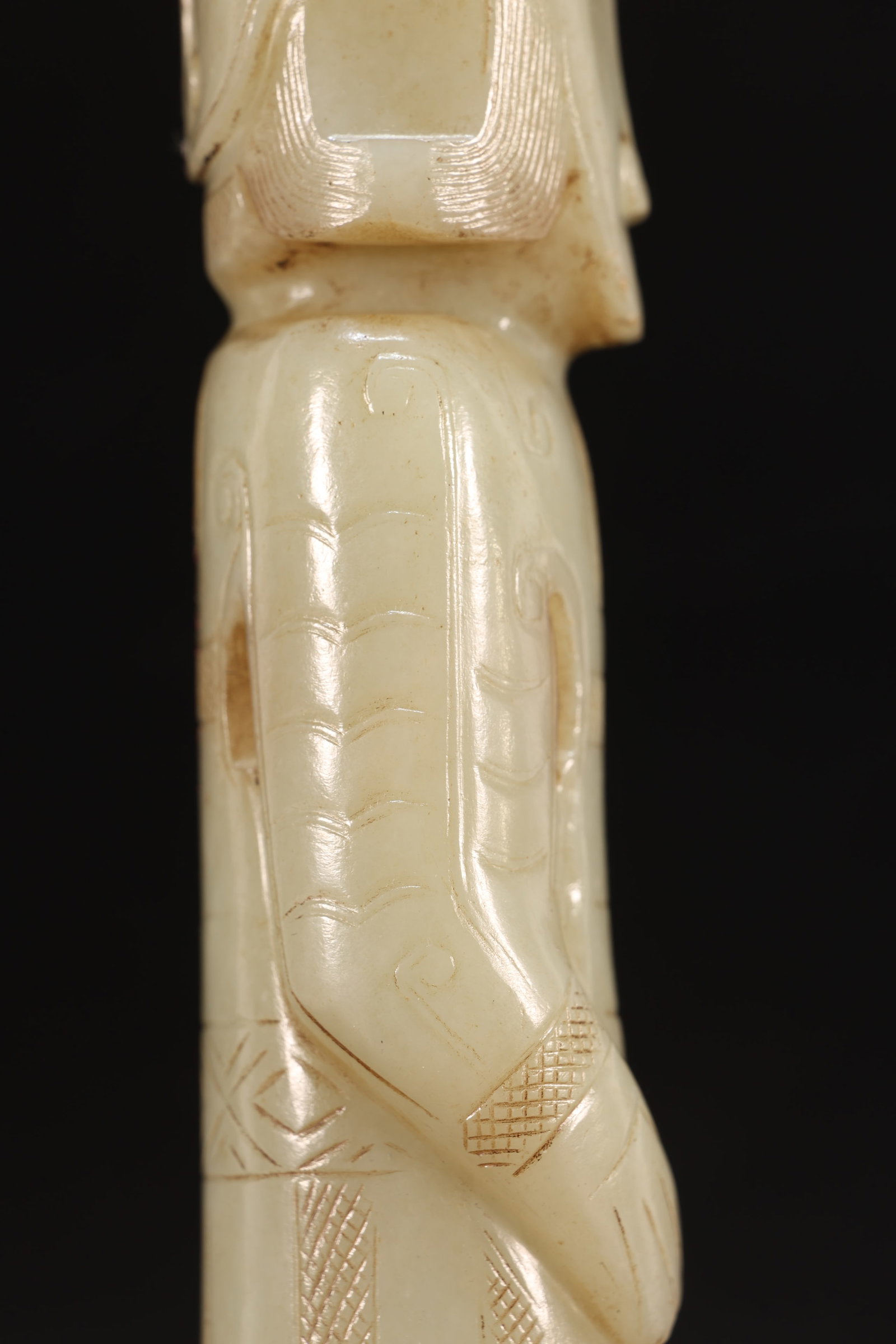 A Jade Carved Character Shape Figure - 12