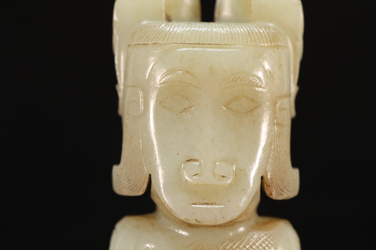A Jade Carved Character Shape Figure - 2