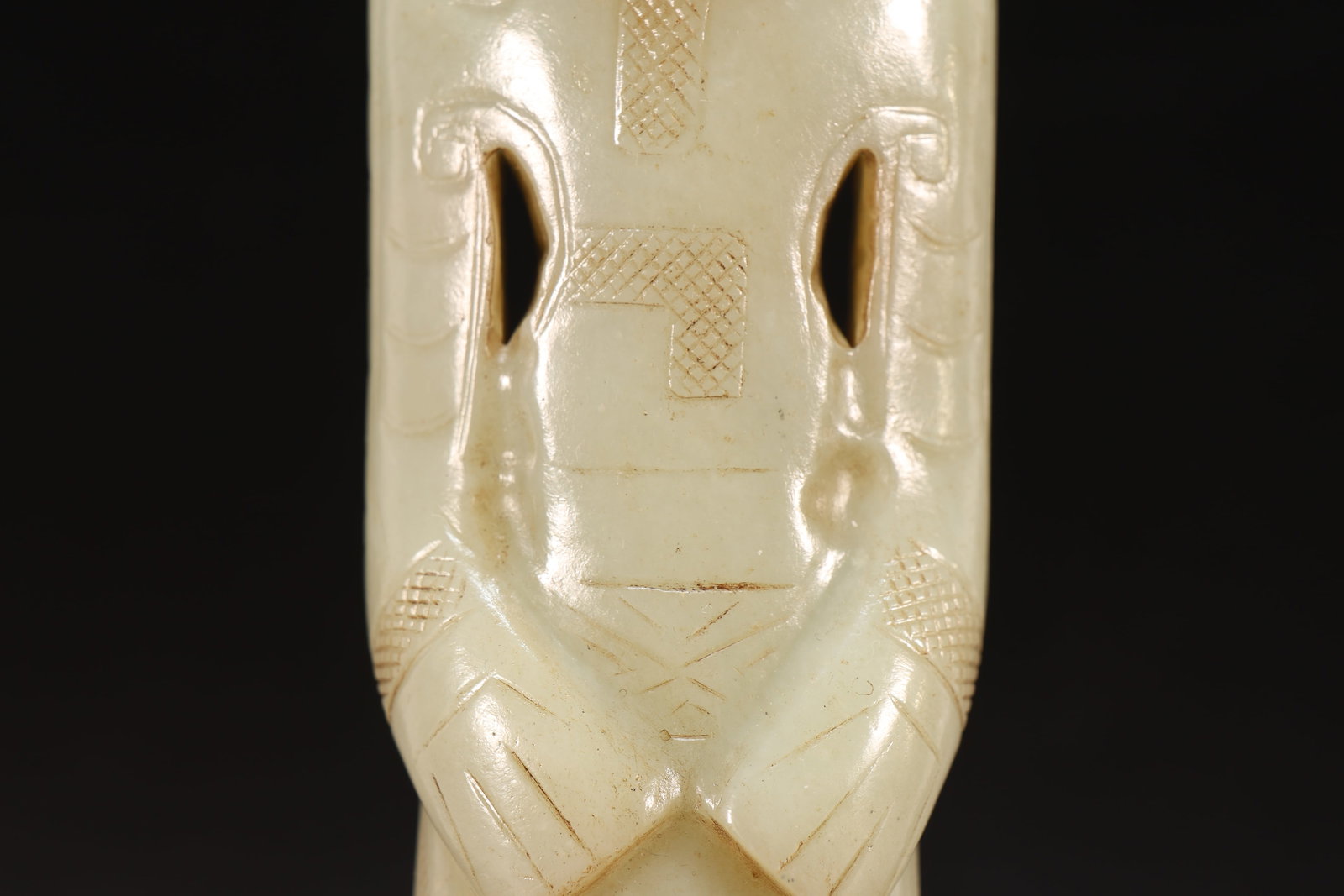 A Jade Carved Character Shape Figure - 3