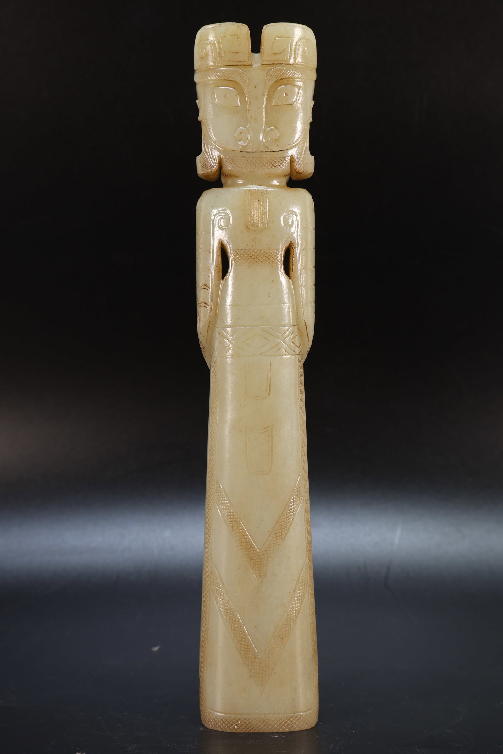 A Jade Carved Character Shape Figure - 7