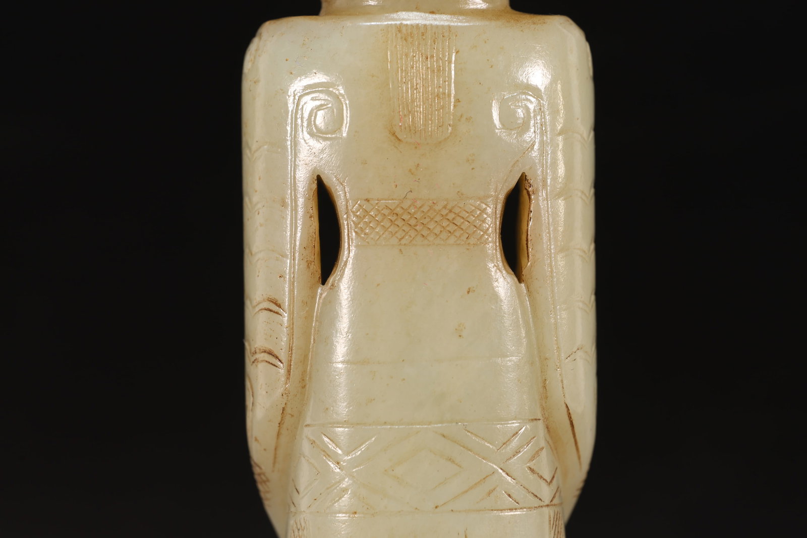 A Jade Carved Character Shape Figure - 9