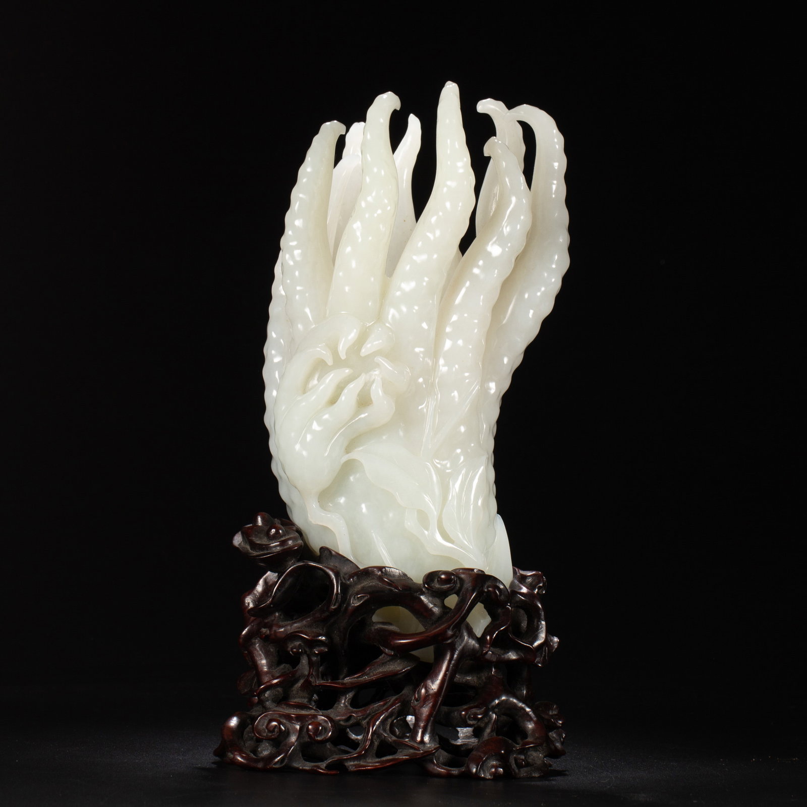 A Chinese Hetian Jade Buddha's Hand: A Chinese Hetian Jade Buddha's Hand (12 x 10 x 25.5cm,Weight 1850g)