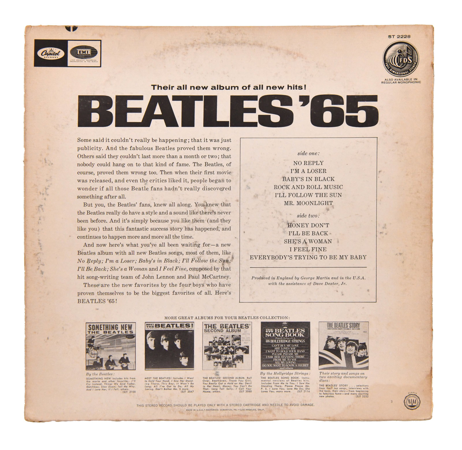 THE BEATLES - SIGNED BEATLES '65 LP - 2